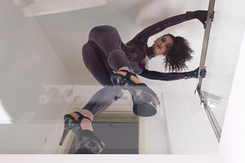 432 - Sexy Babe in Violet Catsuit