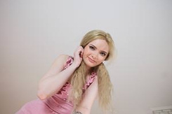 526 - Cute Blonde in Pink Dress